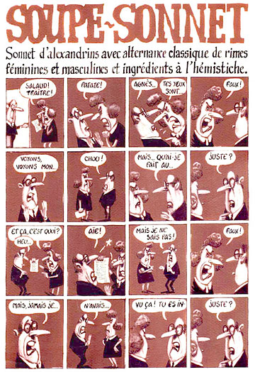 'Soupe-sonnet' by Etienne Lecroart, employing a 'sonnet' constraint